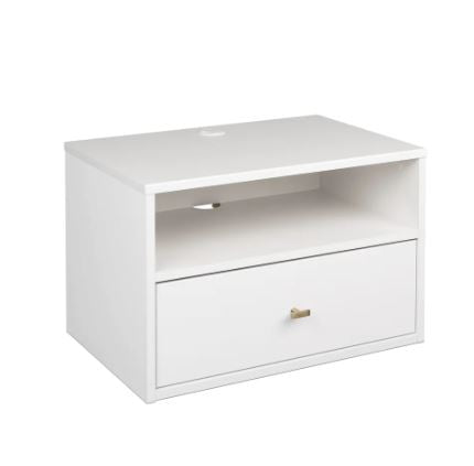 Floating Nightstand Ideal Companion for your Modern Bedroom. With Both A Drawer and An Open Compartment