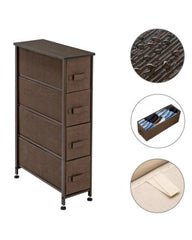 4 Drawers - Vertical Storage for Bedroom, Bathroom, Laundry, Closets - Brown