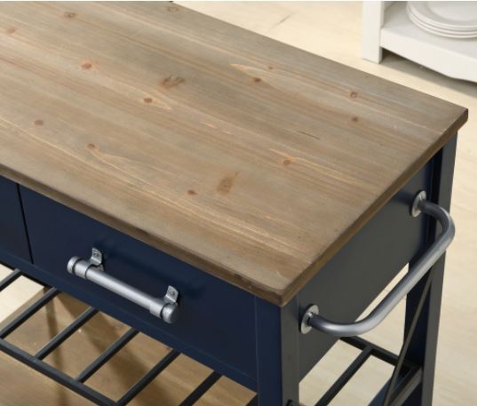 Wood Farmhouse Kitchen Cart Perfect For Space Saving Solid Wood
