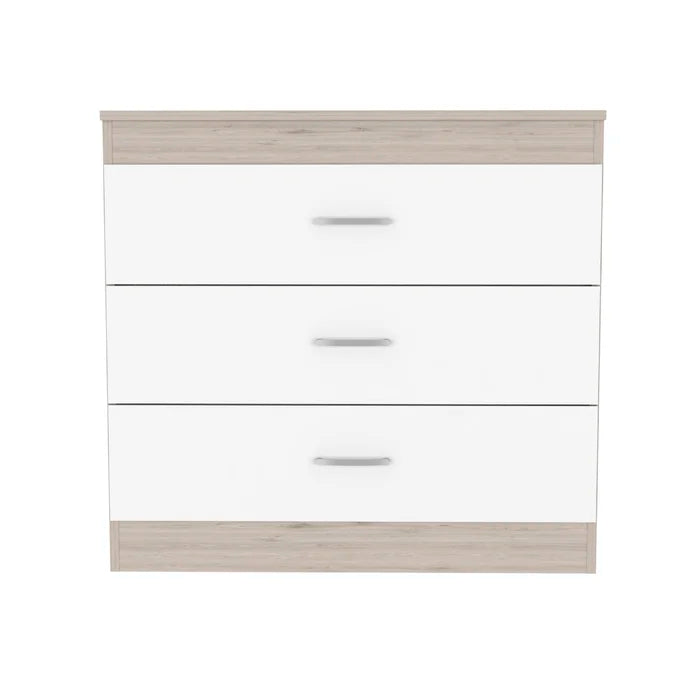 White 3 Drawer 31.49'' W Dresser Rectangular Shape Each Removable Soft Close