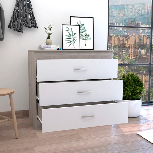 White 3 Drawer 31.49'' W Dresser Simple Modern Style to your Living Room, Bedroom