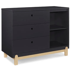 3 Drawer Dresser Midnight Gray Natural Modern and Playful Aesthetic Design