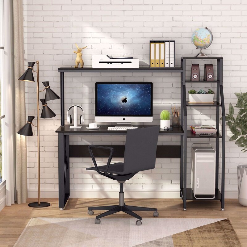 3 Piece Indoor Rectangular Computer Desk Office Set with Hutch