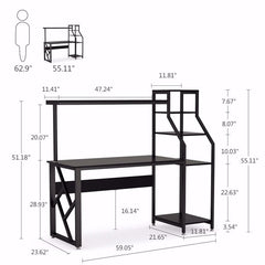 3 Piece Indoor Rectangular Computer Desk Office Set with Hutch