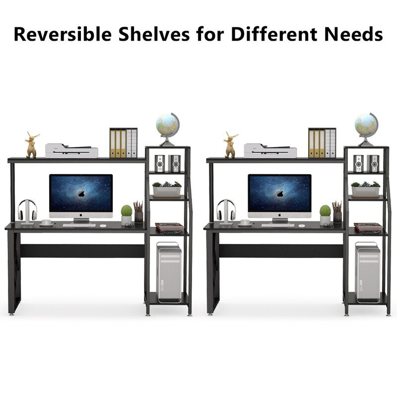 3 Piece Indoor Rectangular Computer Desk Office Set with Hutch