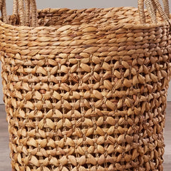 3 Piece Seagrass Basket Set Natural Colored Seagrass Braided and Woven