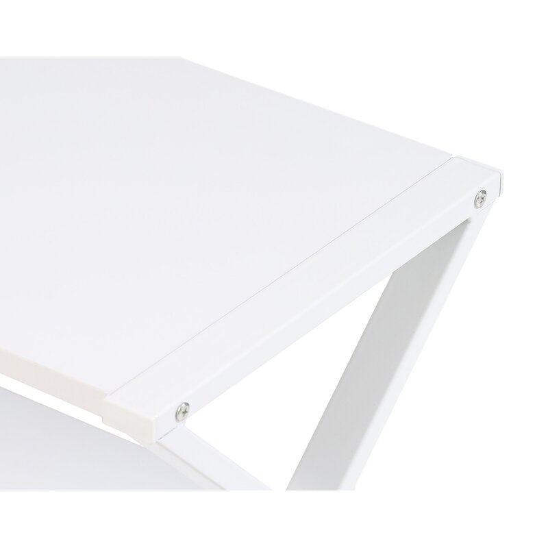 White 3 Tiers Mobile Printer Stand X-Shaped Design