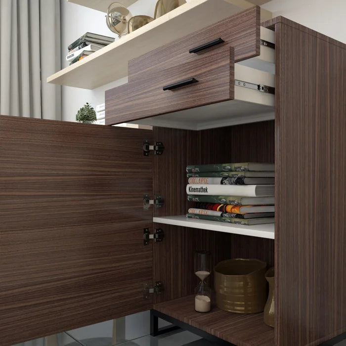 4-Layer Retro Wooden File Cabinet For Office Bedroom Anti Scratch and Anti-Fouling