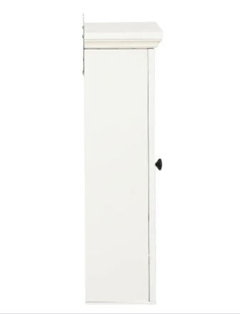 White Engineered Wood Bathroom Single Door Storage Wall Cabinet