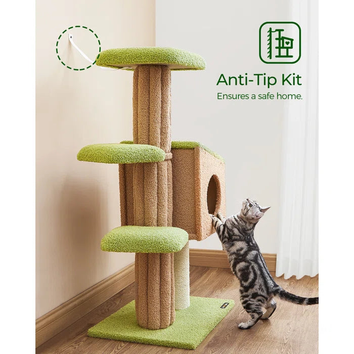 43" Akintomiwa Cat Tree Climbing to Napping and Scratching