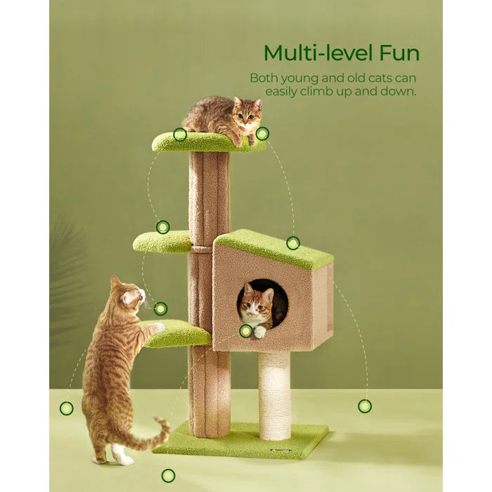 43" Akintomiwa Cat Tree Climbing to Napping and Scratching