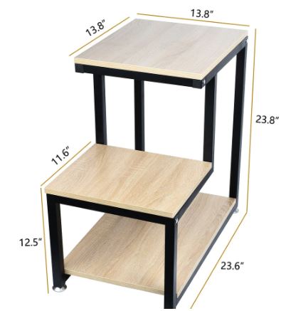 3-tier Metal Storage Shelf Side Table Elegant Side Table Can Be Displayed in Any Space