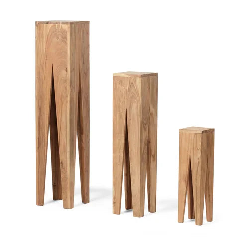 45.5'' Tall Solid Wood Nesting Tables Hairpin Design Built from Rich Acacia Wood