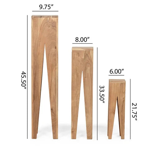 45.5'' Tall Solid Wood Nesting Tables Hairpin Design Built from Rich Acacia Wood