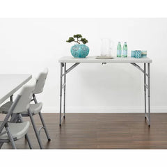 48'' Plastic Rectangular Folding Table Indoor Aesthetically Design