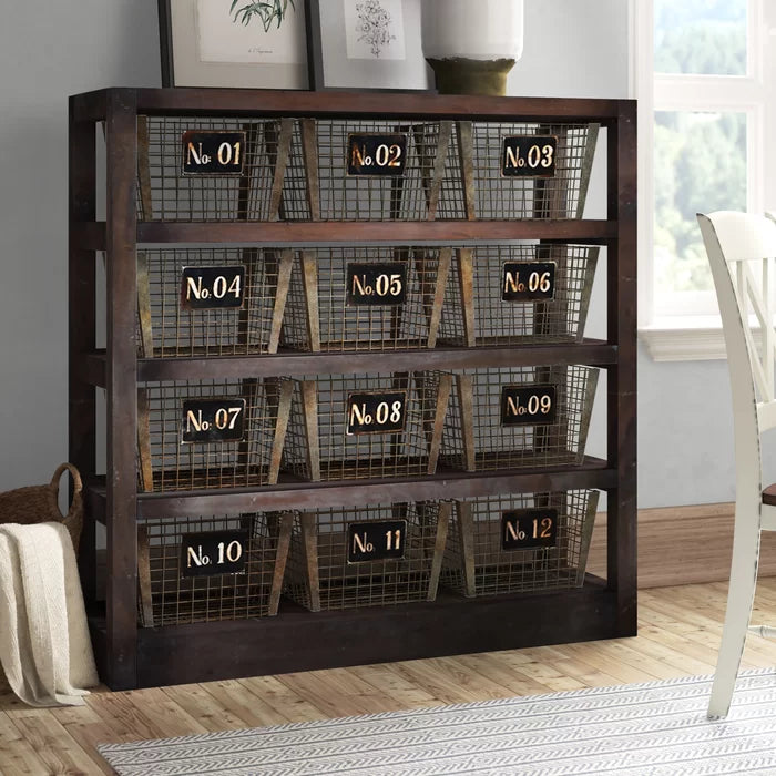 48'' Tall Metal 12 - Drawer Solid Wood Accent Chest