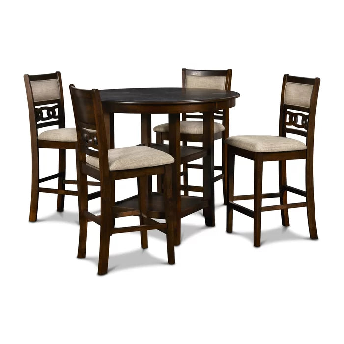 Cherry 36.25" H x 42.25" L x 42.25" W Cherry 4 Person Dining Set Design