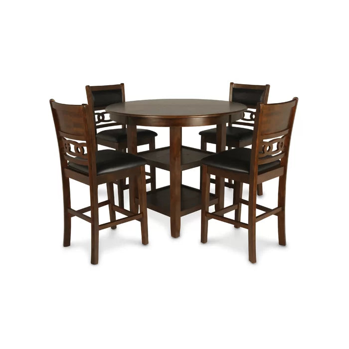 Light Gray Applegate 5 Piece Rubberwood Solid Wood Dining Set