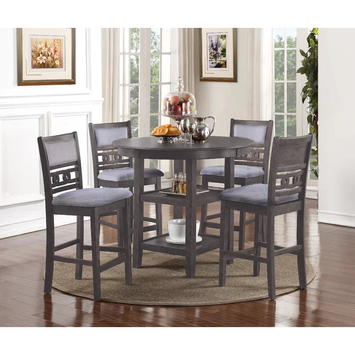 Gray 36.25" H x 42.25" L x 42.25" W Gray 4 Person Dining Set Indoor Design