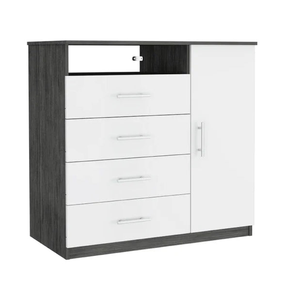 Solid Wood Oak/White 4 Drawer 34.9'' W Chest Provide Storage Space Perfect Organize