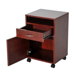 24" Rolling End Table Mobile Printer Cart Nightstand Organizer - Brown