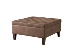 Madison Park Alice Tufted Square Cocktail Ottoman Brown