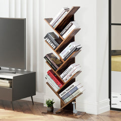 55'' H x 20'' W Geometric Bookcase 9-Tier Tree Bookrack, Which Fits Perfectly in your Bedroom, Living Room, Study or Even Office