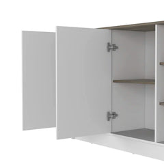59.05'' Wide Kitchen Island Three Open Shelves Plenty Storage Space