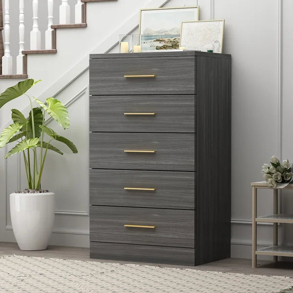 Gray 5 Drawer 29'' W Chest Modern Style Perfect for Bedroom