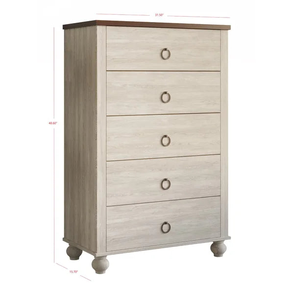 Solid Wood 5 Drawer 31.5'' W Chest Perfect for Living Room