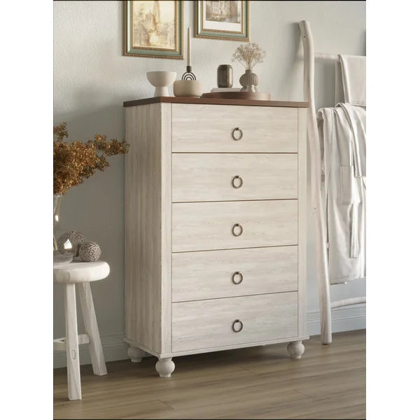 Solid Wood 5 Drawer 31.5'' W Chest Perfect for Living Room