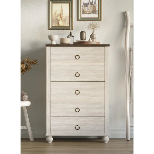 Solid Wood 5 Drawer 31.5'' W Chest Perfect for Living Room