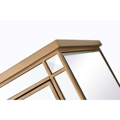 5 Drawer 36'' W Chest Mirrored Brown Full Extension Metal Slides
