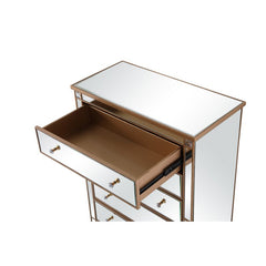 5 Drawer 36'' W Chest Mirrored Brown Full Extension Metal Slides