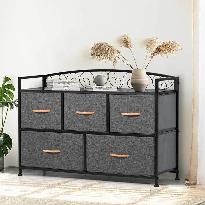 5 Drawer 38.6'' W Double Dresser Offer Plenty Storage Space Perfect Organize