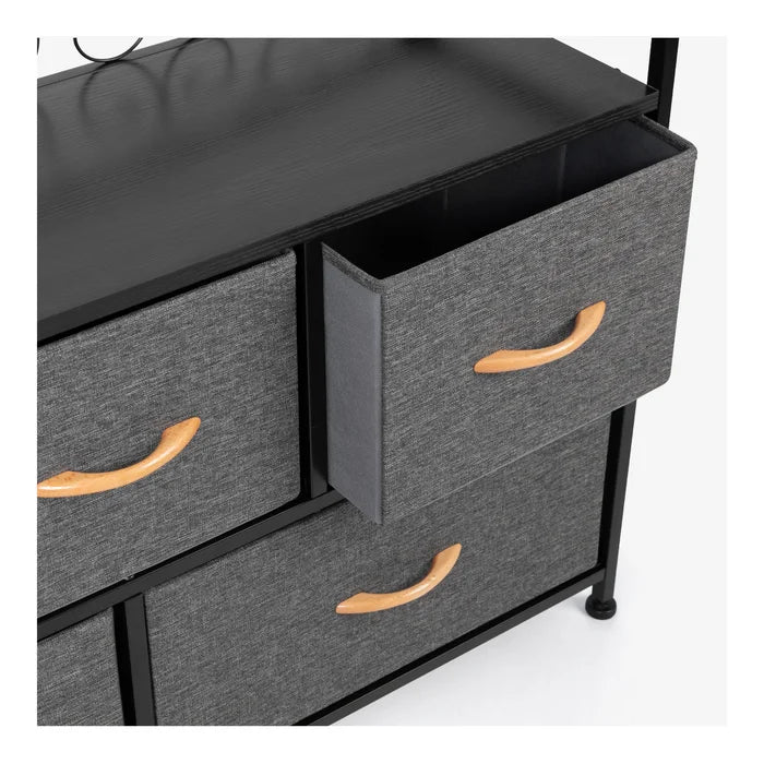 5 Drawer 38.6'' W Double Dresser Offer Plenty Storage Space Perfect Organize