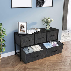 5 Drawer 39.4'' W Dresser 4 Adjustable Feet that Prevent Scratches to your Floor Provides Additional Storage Space in your Living Room or Bedroom