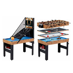 5 Game 48.5" Multi Game Table Five-in-One Combo Game Table Includes Billiards, Slide Hockey, Soccer, Table Tennis