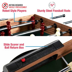 5 Game 48.5" Multi Game Table Five-in-One Combo Game Table Includes Billiards, Slide Hockey, Soccer, Table Tennis