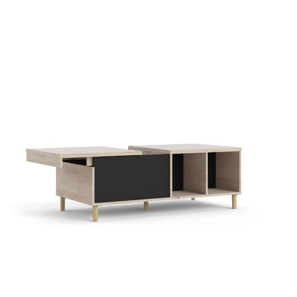 5 Legs Coffee Table with Storage Four Open Shelves Great for Storing