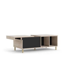 5 Legs Coffee Table with Storage Four Open Shelves Great for Storing