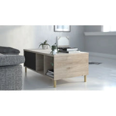 5 Legs Coffee Table with Storage Four Open Shelves Great for Storing
