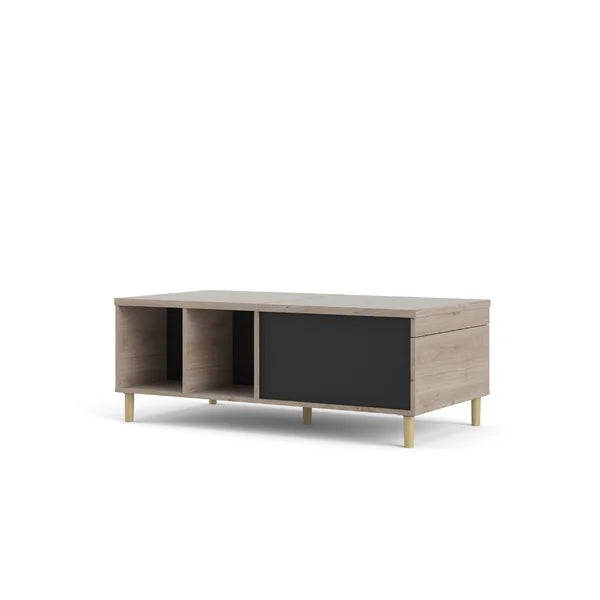 5 Legs Coffee Table with Storage Four Open Shelves Great for Storing