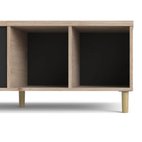 5 Legs Coffee Table with Storage Four Open Shelves Great for Storing