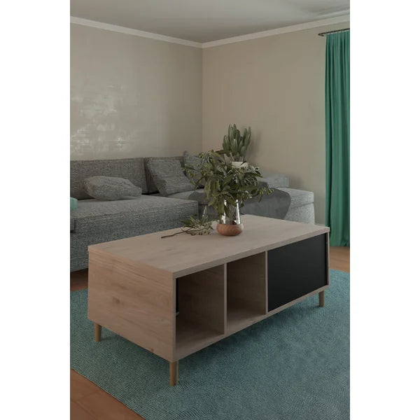 5 Legs Coffee Table with Storage Four Open Shelves Great for Storing