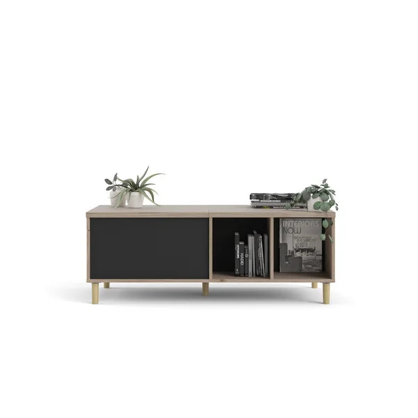 5 Legs Coffee Table with Storage Four Open Shelves Great for Storing