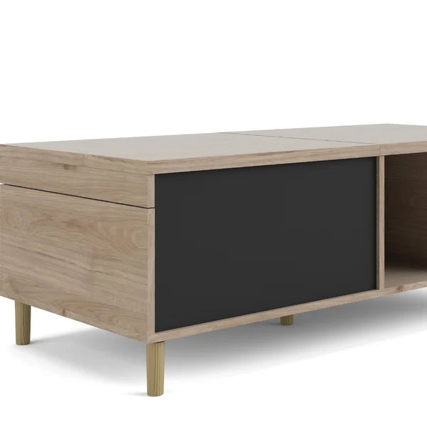 5 Legs Coffee Table with Storage Four Open Shelves Great for Storing