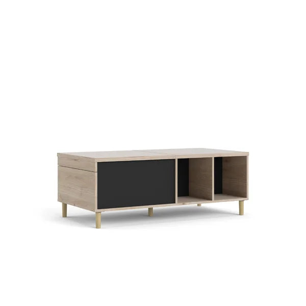 5 Legs Coffee Table with Storage Four Open Shelves Great for Storing