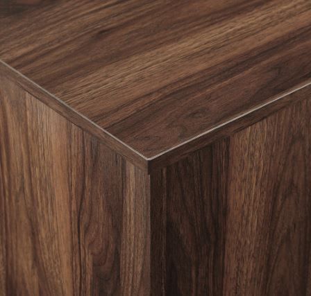 52-inch Modern Sideboard - Dark Walnut Open, Adjustable Tempered Glass Shelving, One Cabinet Door, Two Drawers
