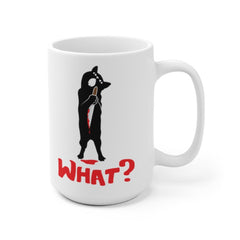 Funny Halloween Coffee Mug - What? Cat Mug, Spooky Halloween Coffee Mug, Black Cat Halloween, Fall Coffee Cup, Halloween Gift, Witchy Mug